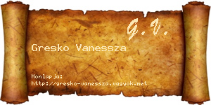 Gresko Vanessza névjegykártya